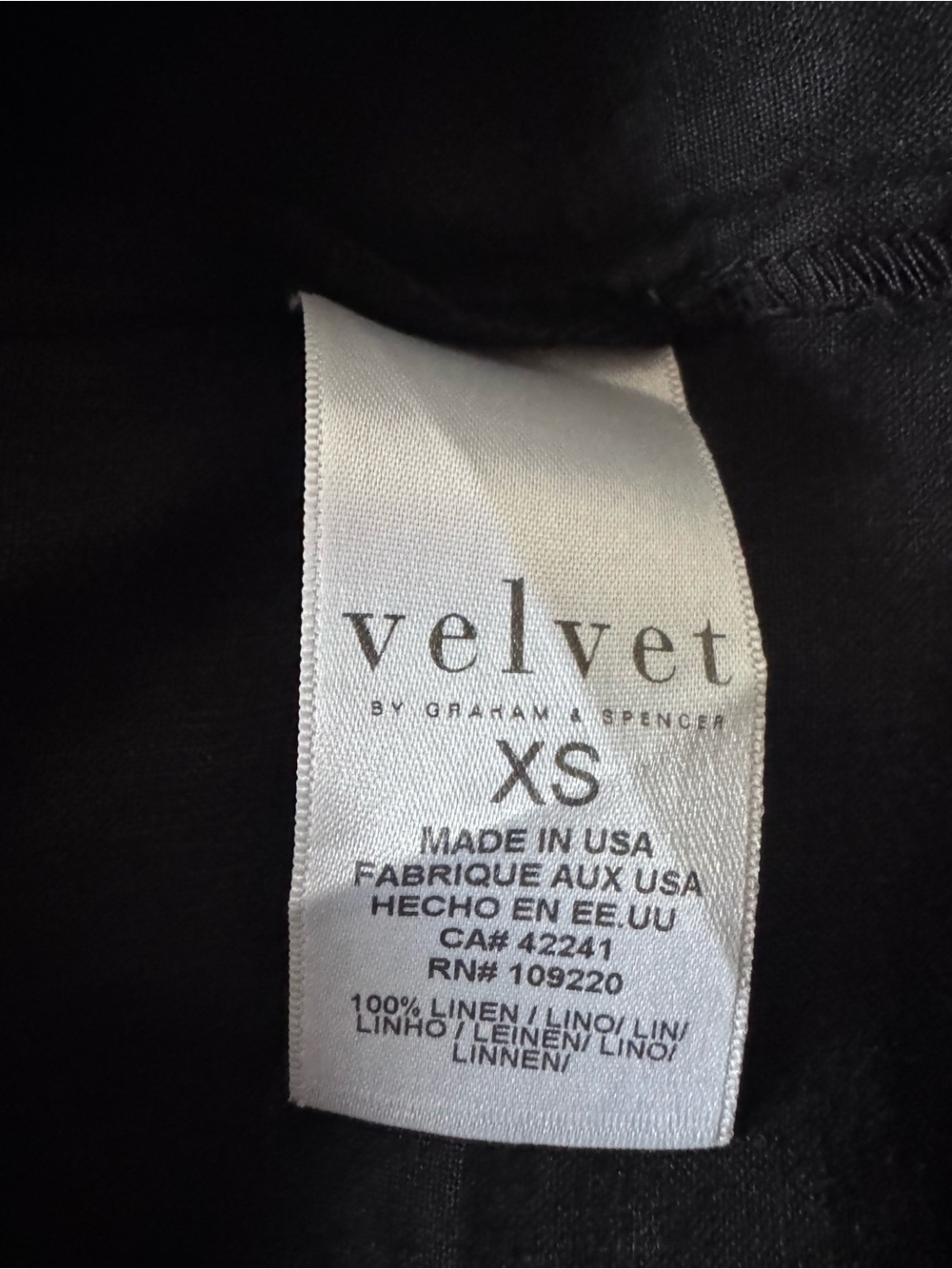 Velvet by Graham & Spencer Linen Black V-Neck Flutter Sleeve Blouse - Picture 10 of 11